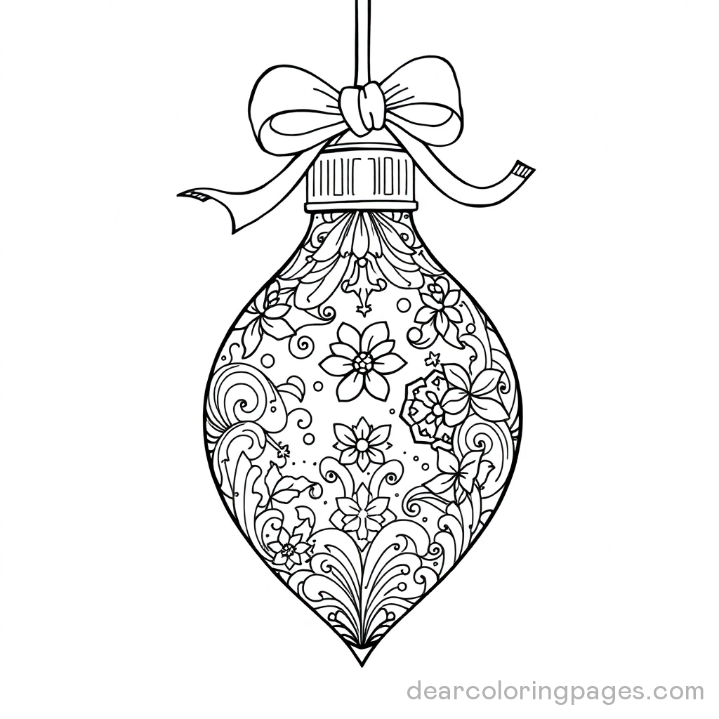 Christmas Bulb with Floral Patterns