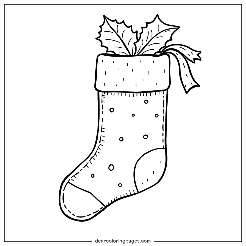 Navidad Dibujo para Colorear - Calcetines de Navidad Dibujo para Colorear