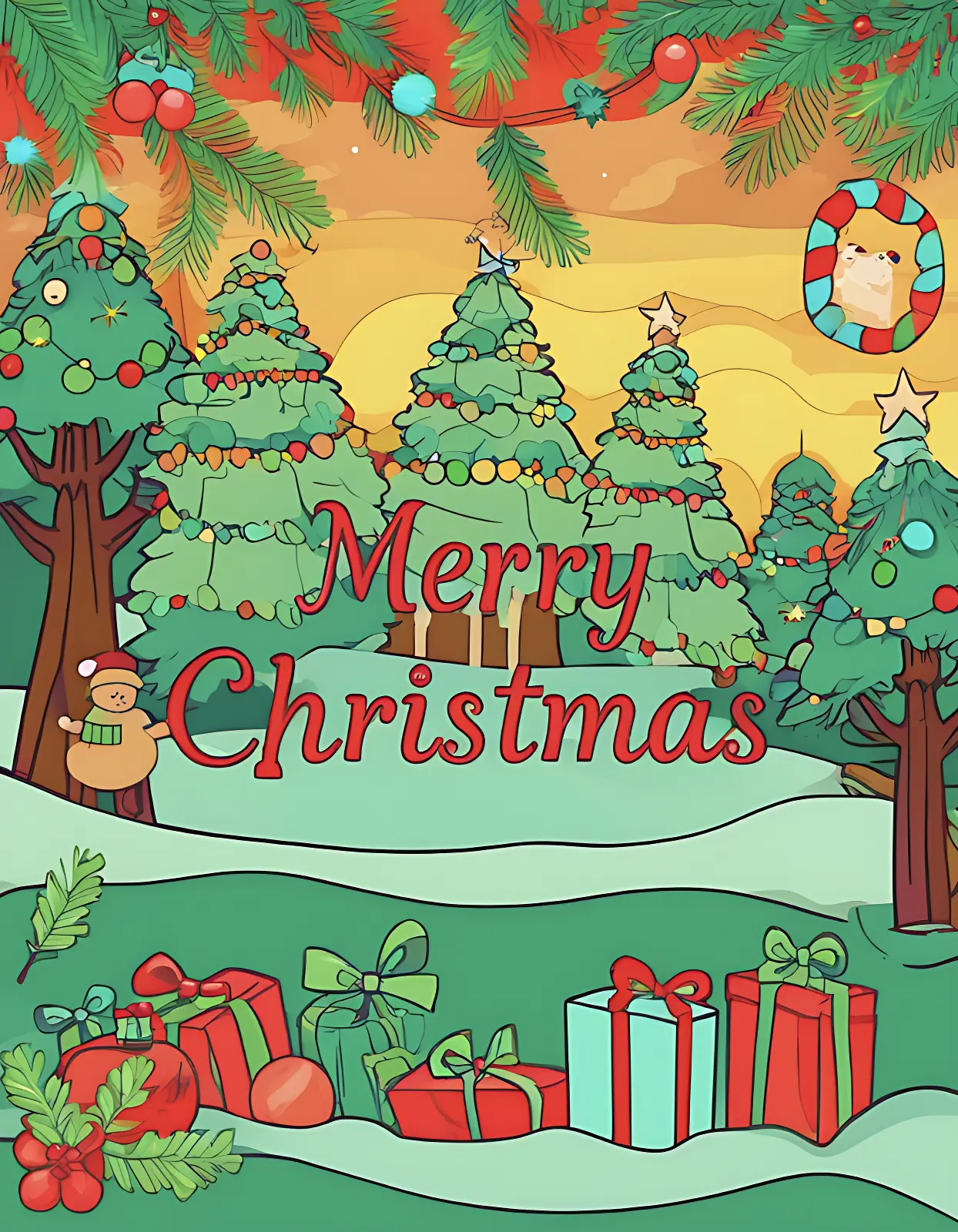 Seasonal and Holiday Coloring Pages - Christmas Coloring Page