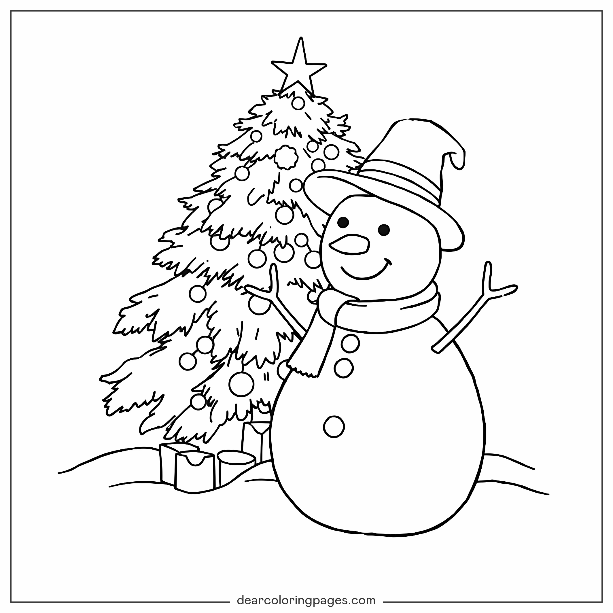 節慶聖誕樹與雪人