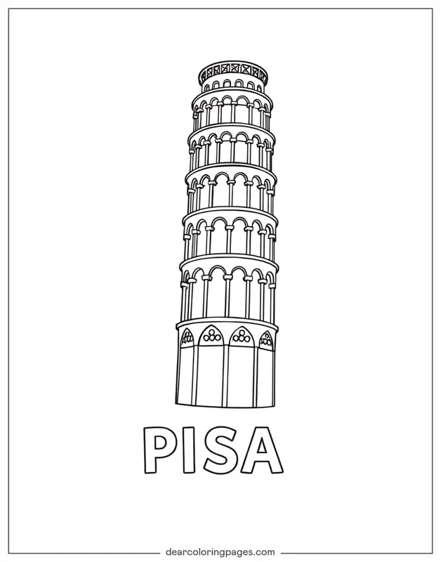Pisa-Turm Ausmalbild