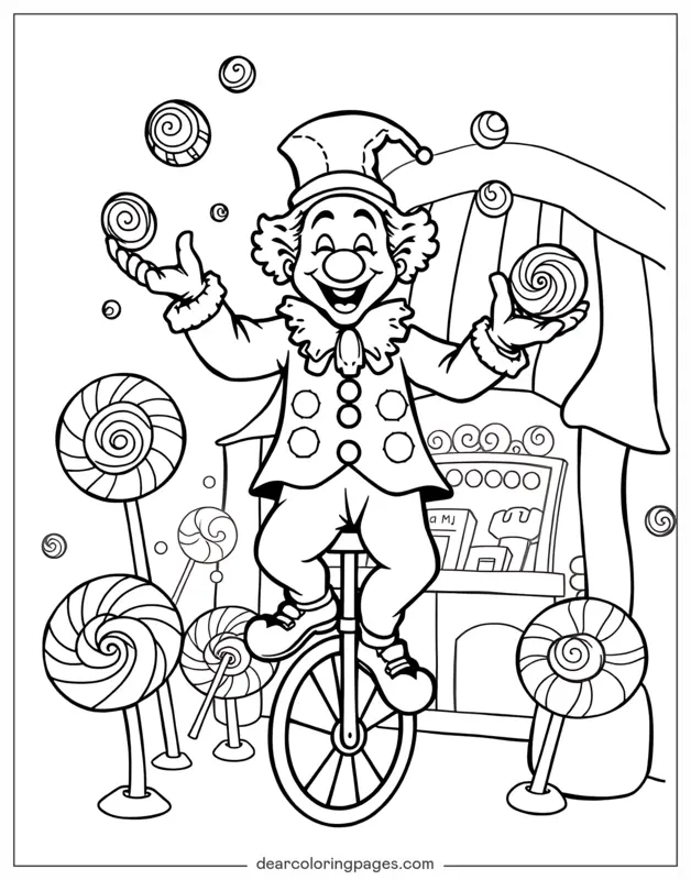 Clown auf Einrad