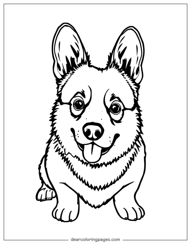 Corgi Disegno da Colorare - Corgi