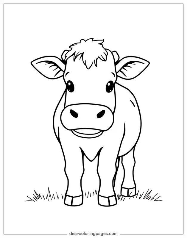 Coloriage de Vache – Vache Simple