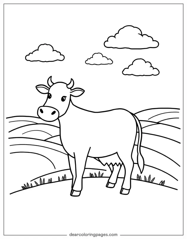Coloriage de Vache – Vache de ferme