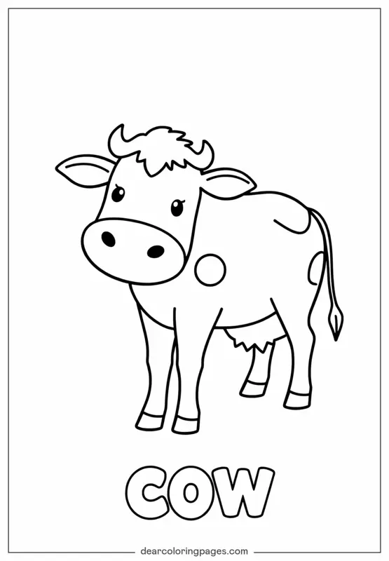Coloriage de Vache – Modèle de Colorieage de Vache Imprimable