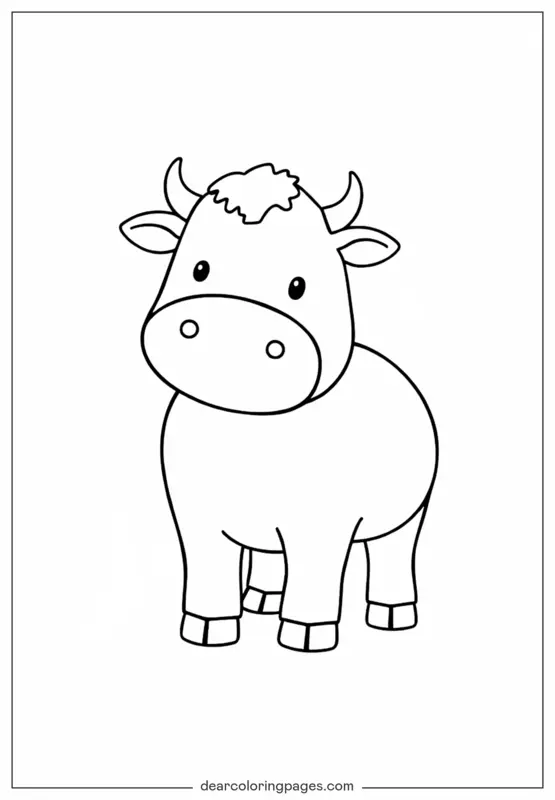Coloriage de Vache – Facile Vache Coloriage pour Enfants
