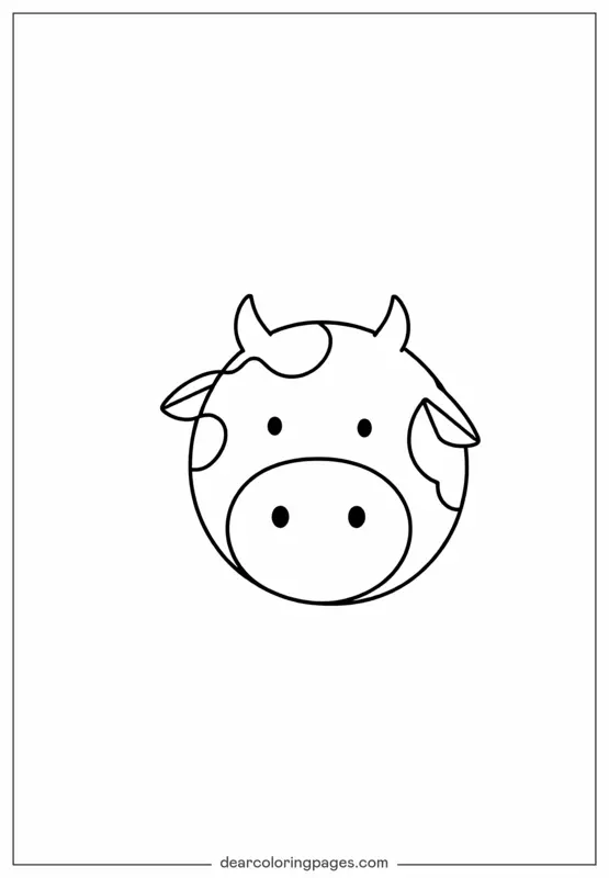 Coloriage de Vache – Dessin pour Colorier de Mignonne Vache de Dessin Animé