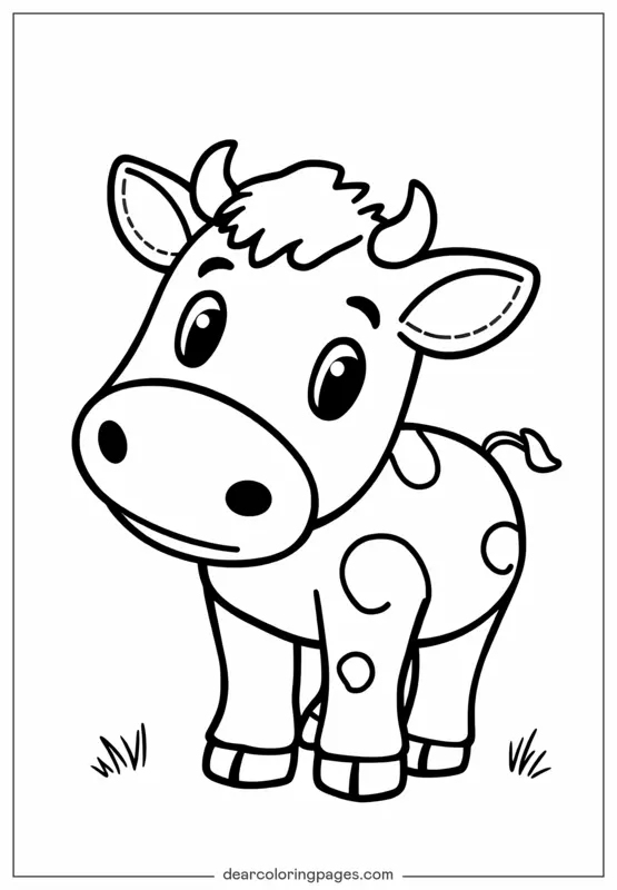 Coloriage de Vache – Coloriage Vache de Dessin Animé à Imprimer