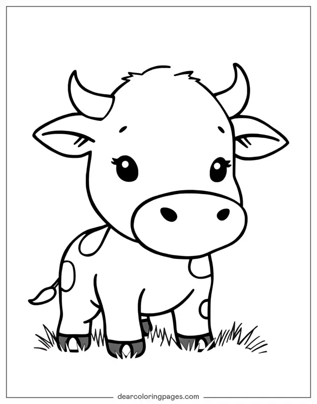 Coloriage de Vache – Adorable Veau