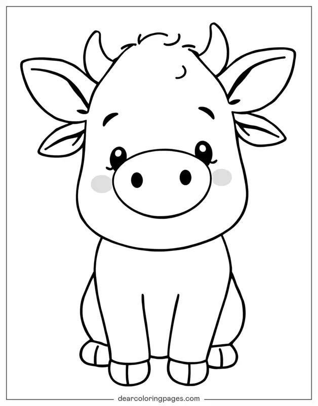 Coloriage de Vache – Vache mignonne
