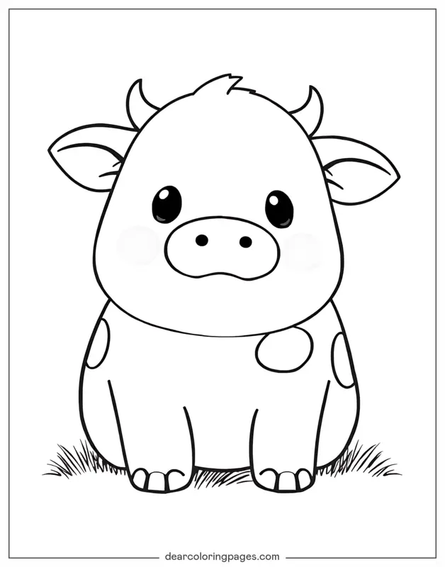 Coloriage de Vache – Vache mignonne