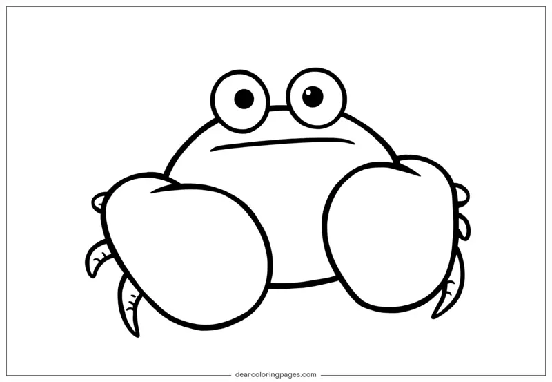 Crab Coloring Page - Cartoon Crab With Boxing Gloves