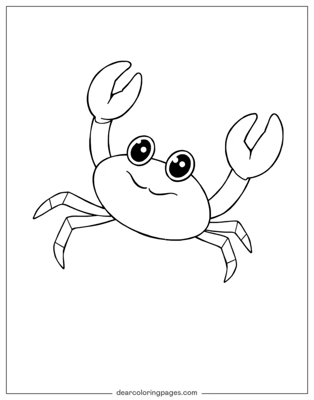 Crab Coloring Page - Cartoon Crab