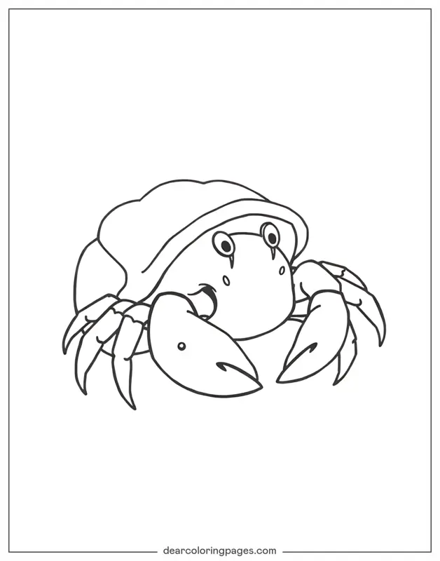 Crab Coloring Page - Hermit Crab