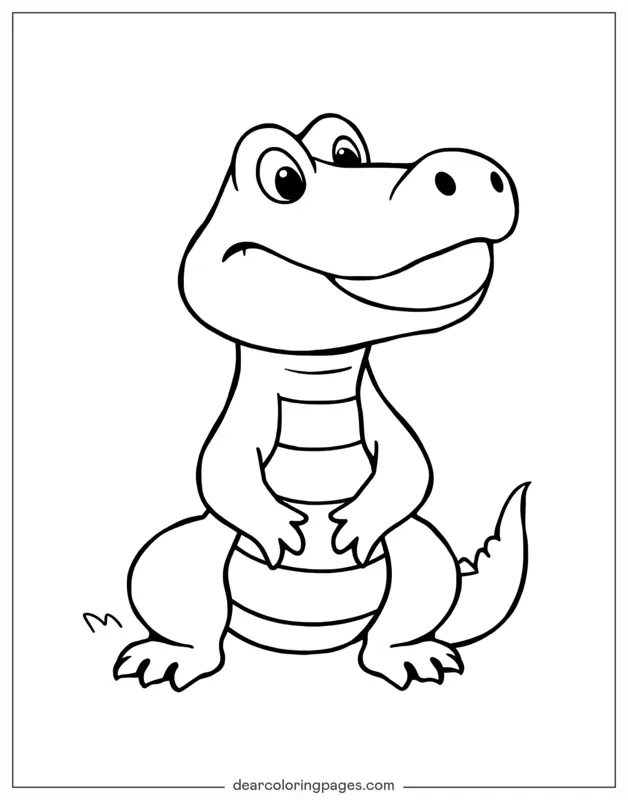 Coloriage de Crocodile – Crocodile Ludique