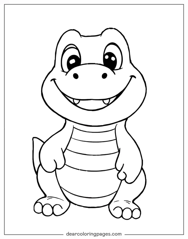 Animali Disegni da Colorare - Coccodrillo Disegno da Colorare