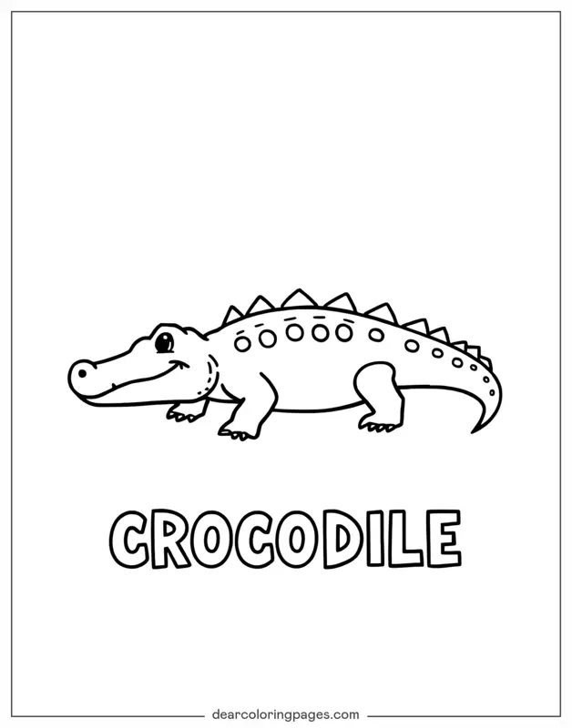 Coloriage de Crocodile – Crocodile avec texte