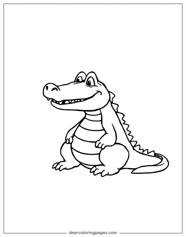 Coloriage de Crocodile – Crocodile amical