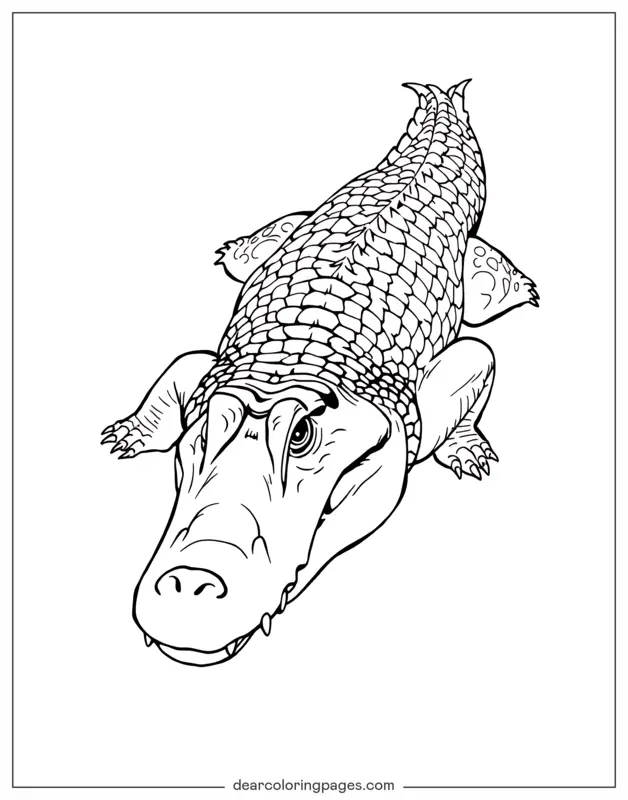 Coloriage de Crocodile – Crocodile détaillé