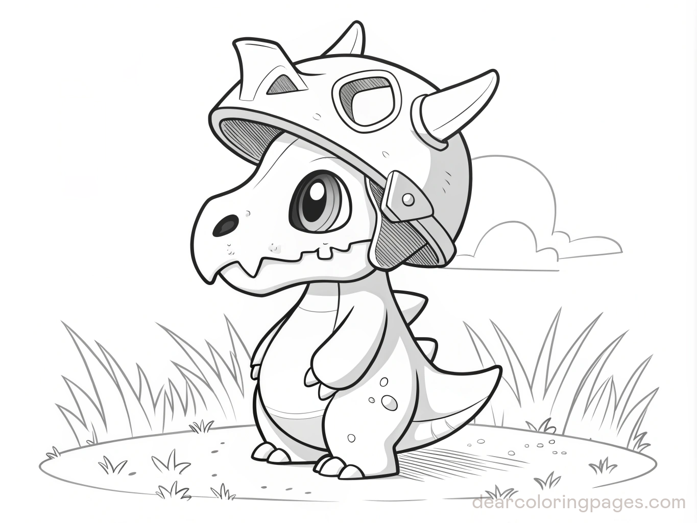 Cubone Coloring Pages - 1 Free Printable AI-Generated Designs