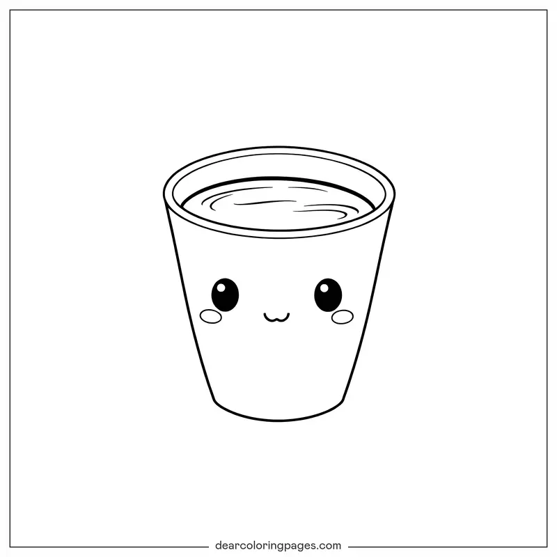 Invierno Dibujo para Colorear - Taza de espresso