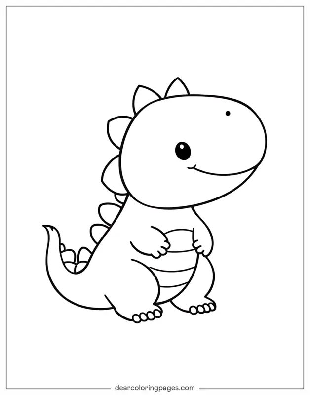 Animale carino Disegno da Colorare - Dinosauro carino