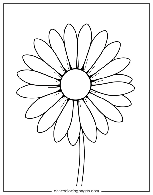 Gänseblümchen Ausmalbild - Minimalistische Gänseblümchen