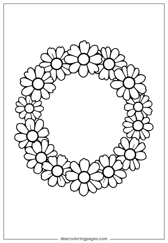 Gänseblümchen Ausmalbild - Daisy Kranz