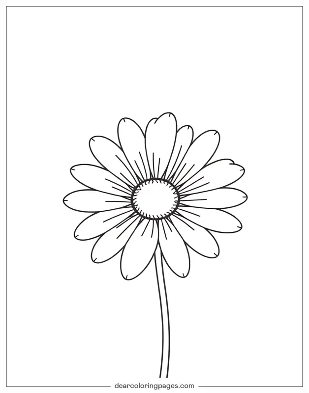 Gänseblümchen Ausmalbild - Einfache Linien-Gänseblümchen