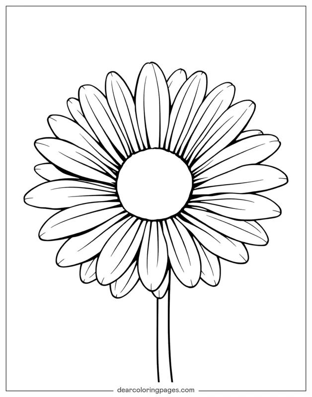 Gänseblümchen Ausmalbild - Einfach zu färben Gänseblümchen