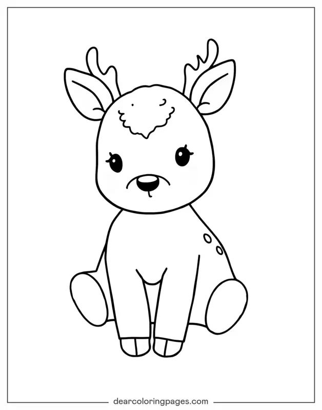 사슴 색칠공부 - 아기 사슴 인형