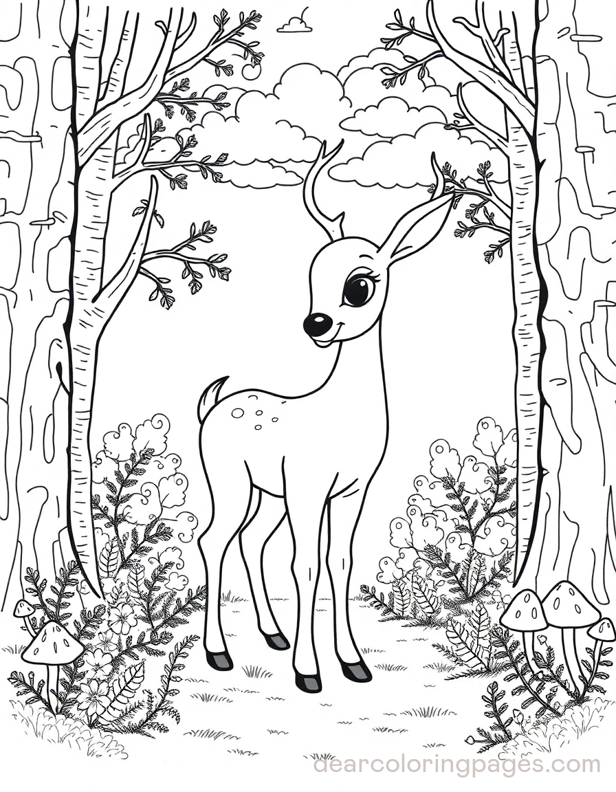 Cerfs dans la forêt