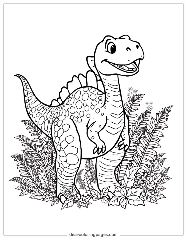 Dinosaur Coloring Page - Friendly Dinosaur