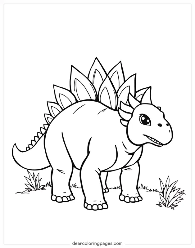 Dinosaur Coloring Page - Stegosaurus