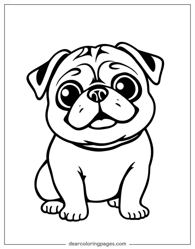 Hund Ausmalbild - Cartoon-Mops