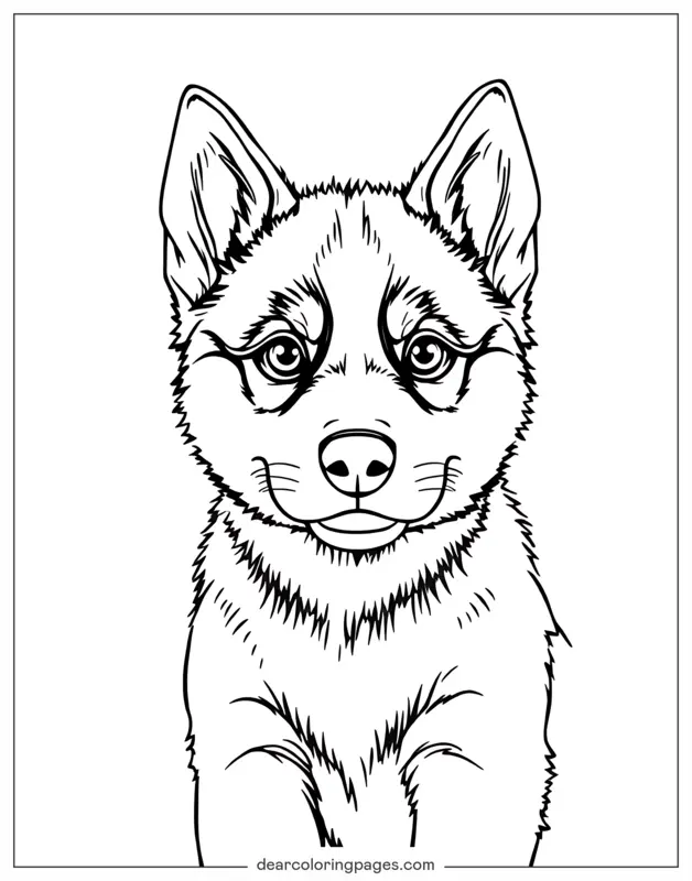 Hund Ausmalbild - Süßer Husky