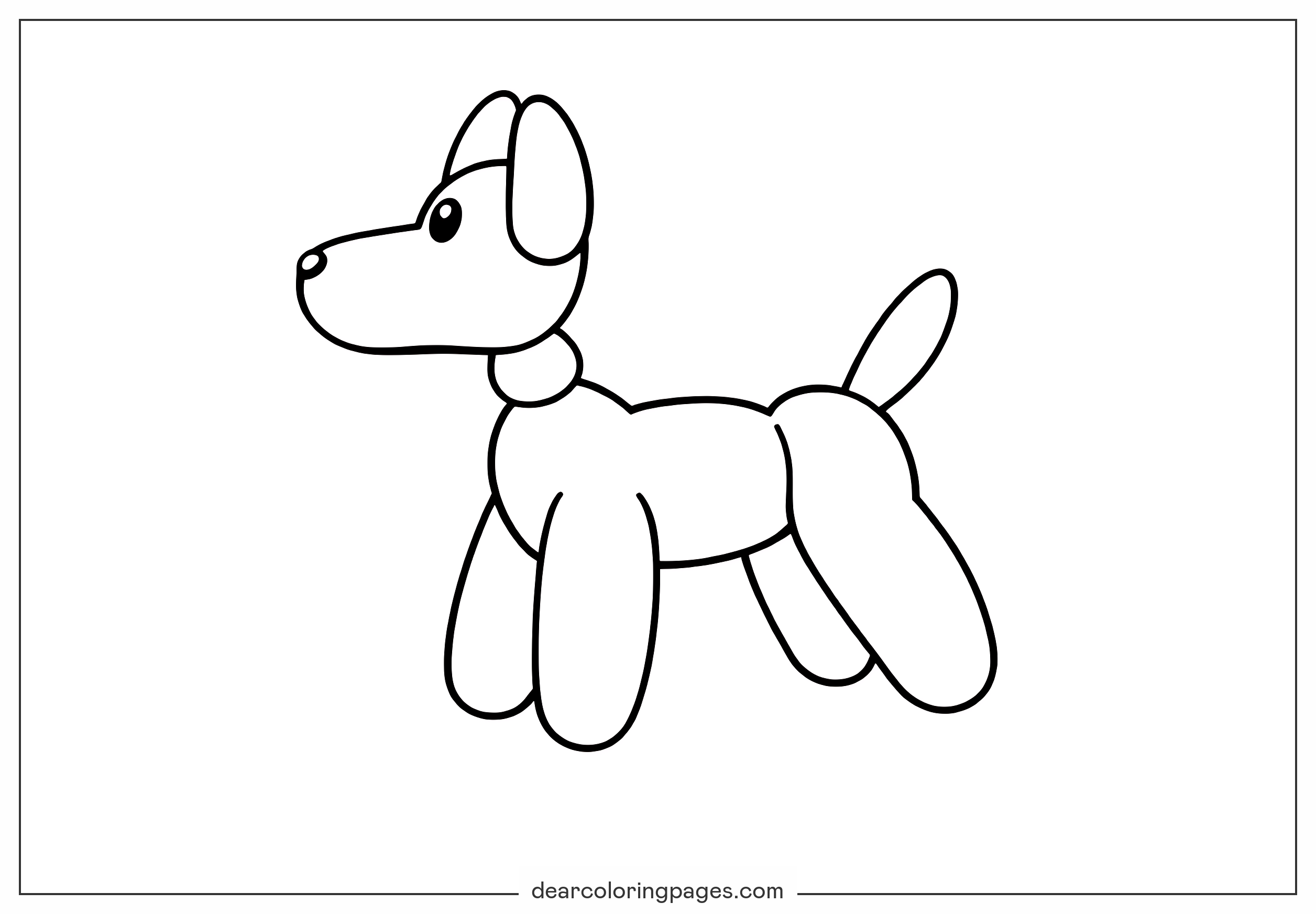 Dog Coloring Page - Balloon Dog Coloring Page For Kids