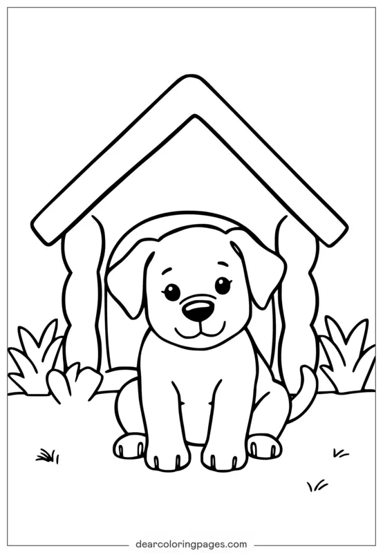 Easy Dog and Doghouse - Fun Printable for Kids