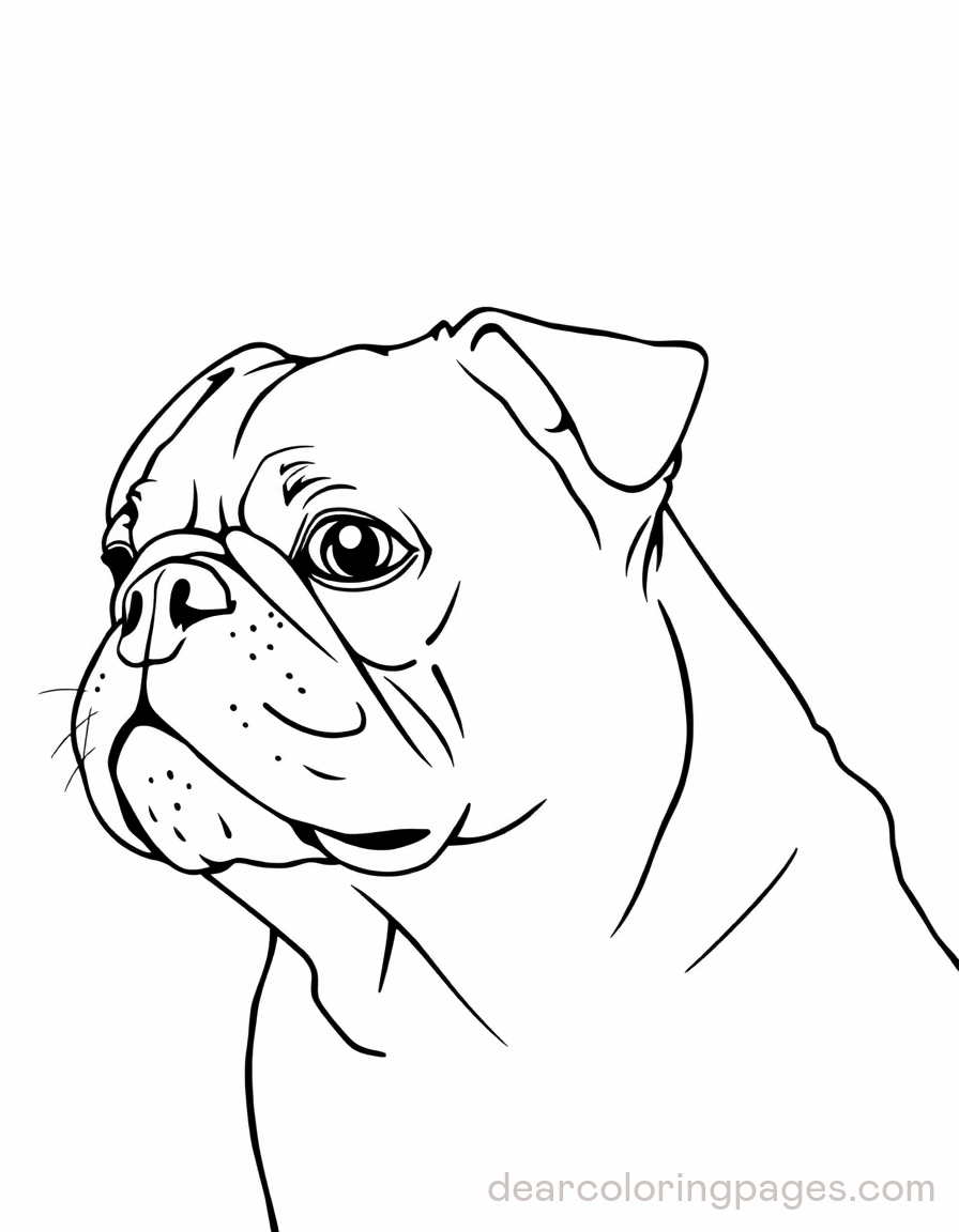 Pug Coloring Page - Realistic Pug