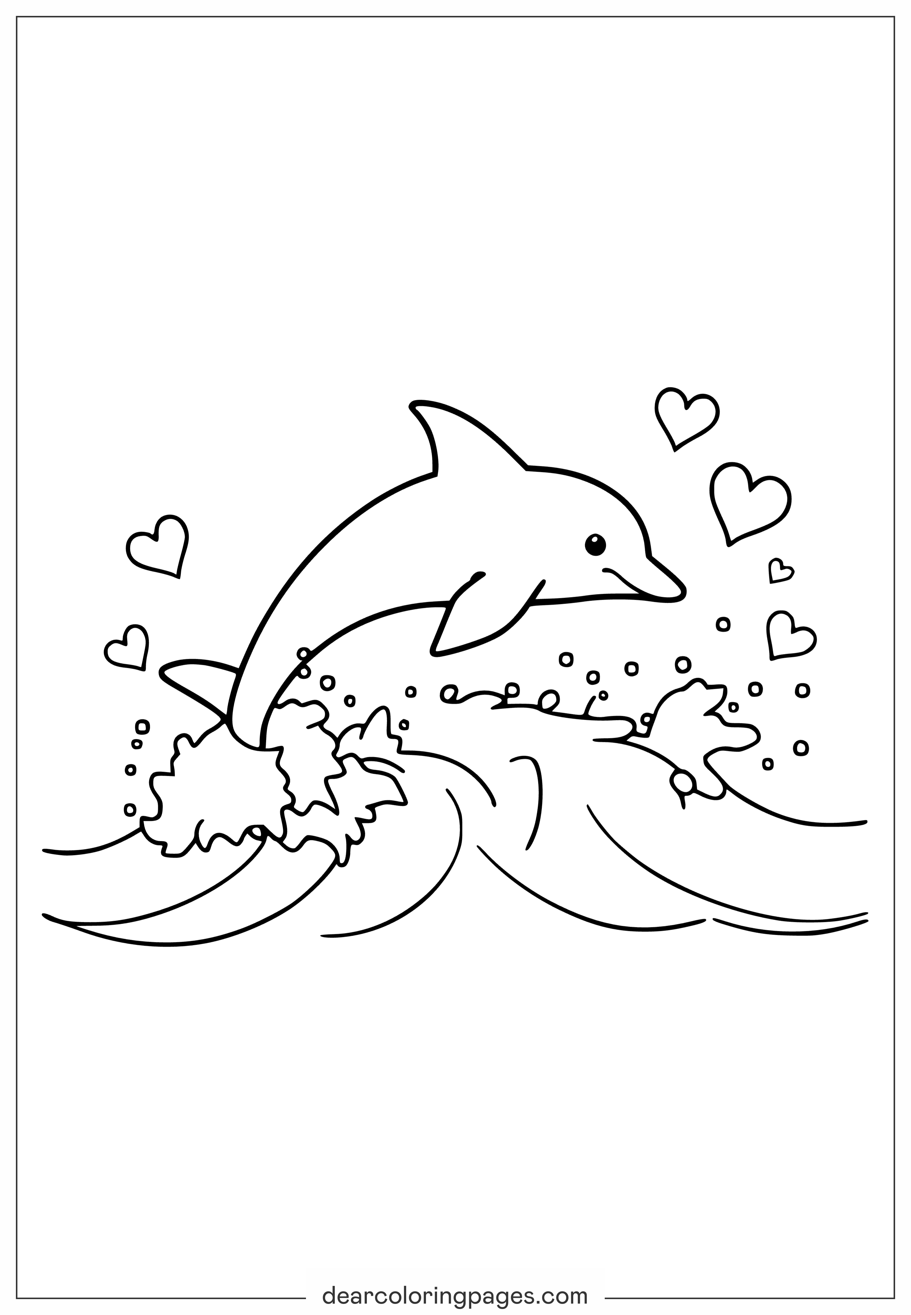 Dolphin With Heart Shaped Splashes