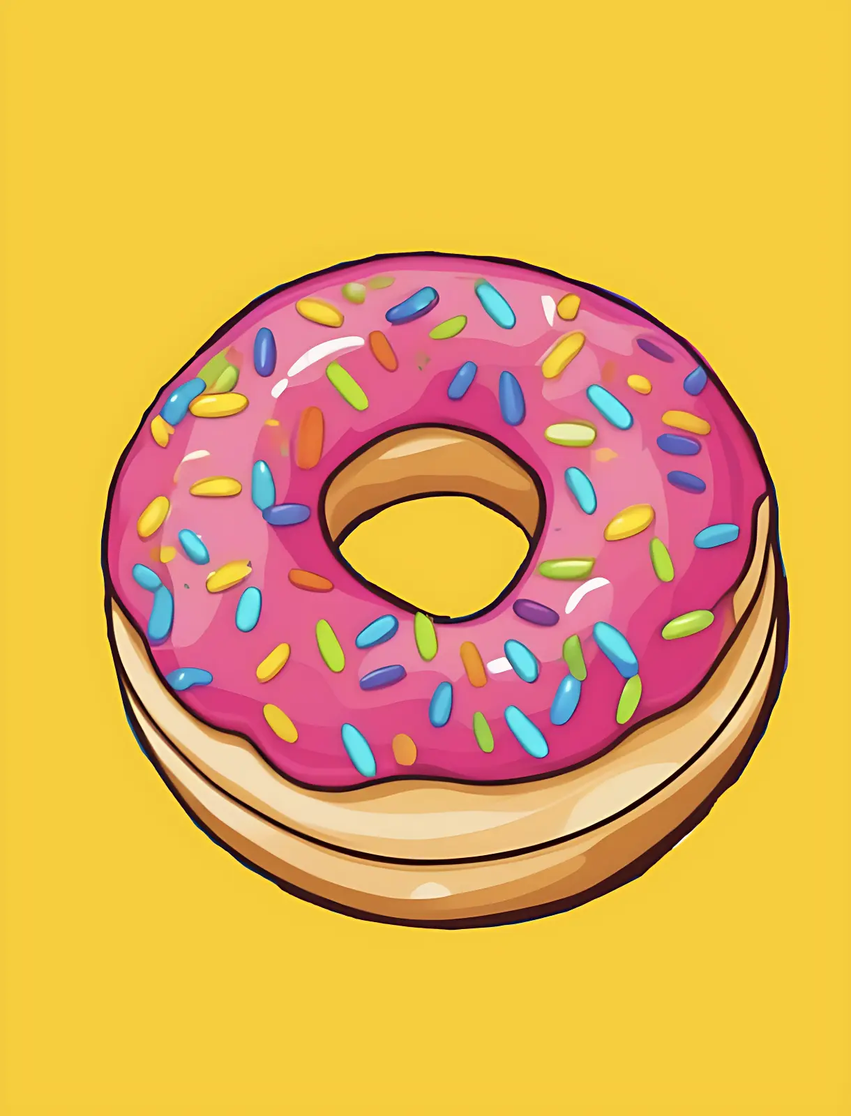 Essen Ausmalbilder - Donut Ausmalbild