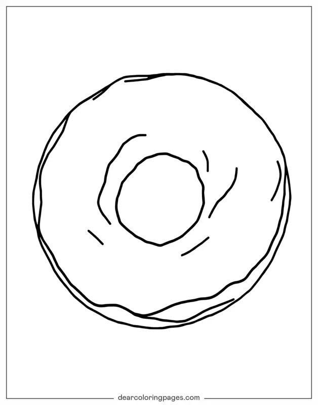 Dona Dibujo para Colorear - Donut sencillo