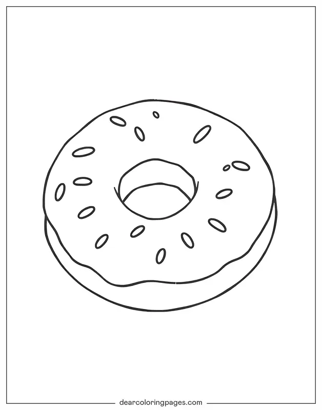 Dona Dibujo para Colorear - Donut cremoso