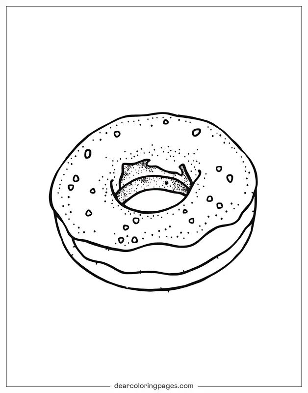 Dona Dibujo para Colorear - Donut con glaseado