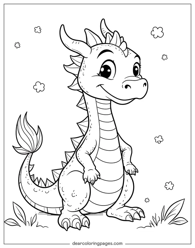 Dragão Desenho para Colorir - Dragão do Jardim Desenho para Colorir