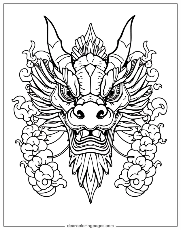Dragão Desenho para Colorir - Coloração do Dragão Majestoso