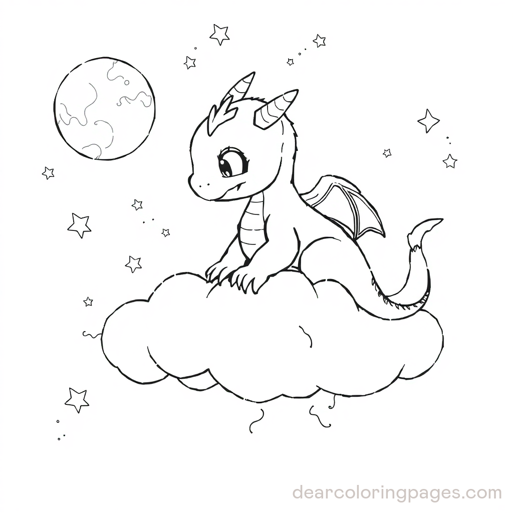 Baby Dragon on a Cloud