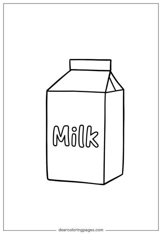 Coloriage de Boissons – Boîte de Lait Coloriage