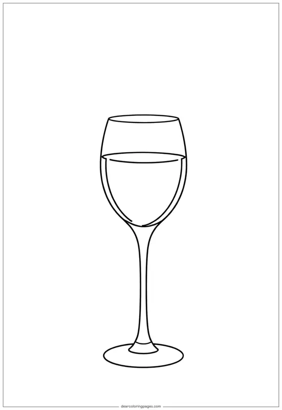 Coloriage de Boissons – Verre de vin Simple Coloriage
